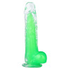 ClearlyHorny Gode transparent Jelly Mut M 16 x 4cm Vert